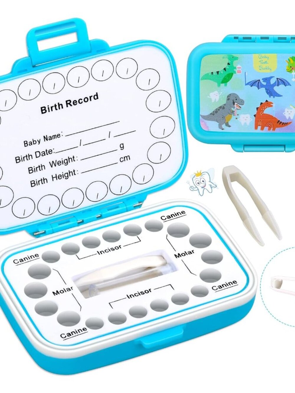 Tooth Keepsake Box, Tooth Fairy Box Lost Teeth Holders for Kids, Tooth Saver, Fi